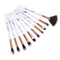 New high quality 10pcs eye makeup brush sets marble makeup brushes